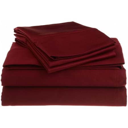 Impressions By Luxor Treasures Egyptian Cotton 1200 Thread Count Solid Sheet Set Queen-Burgundy 1200QNSH SLBG